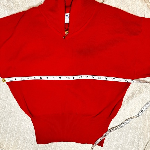 MEISTER Red Quarter Zip Wool Top Red size small - Picture 4 of 9